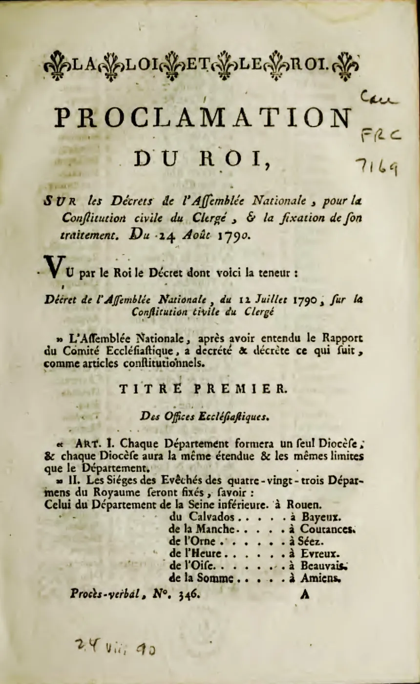 La Constitución civil del clero