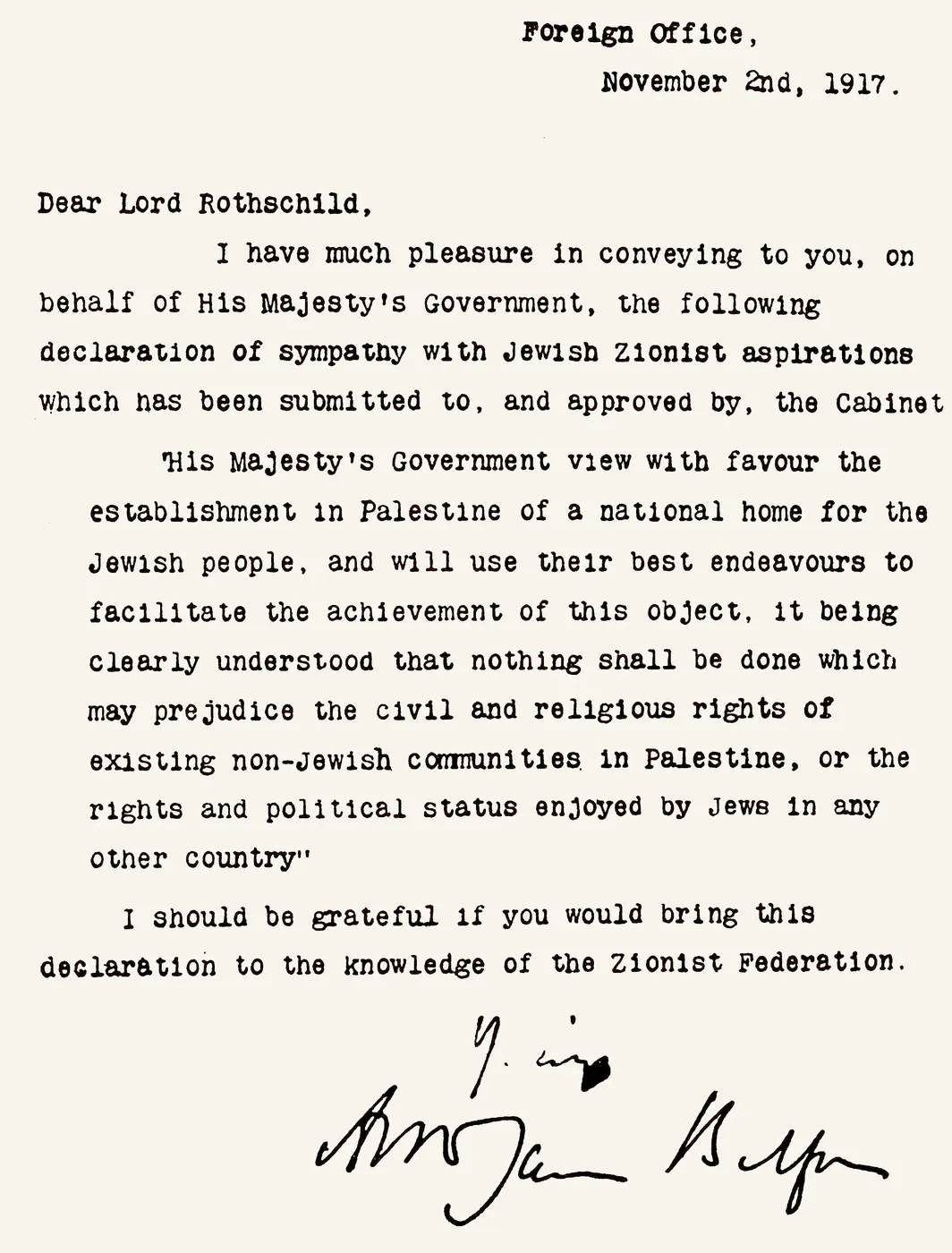 La declaración Balfour