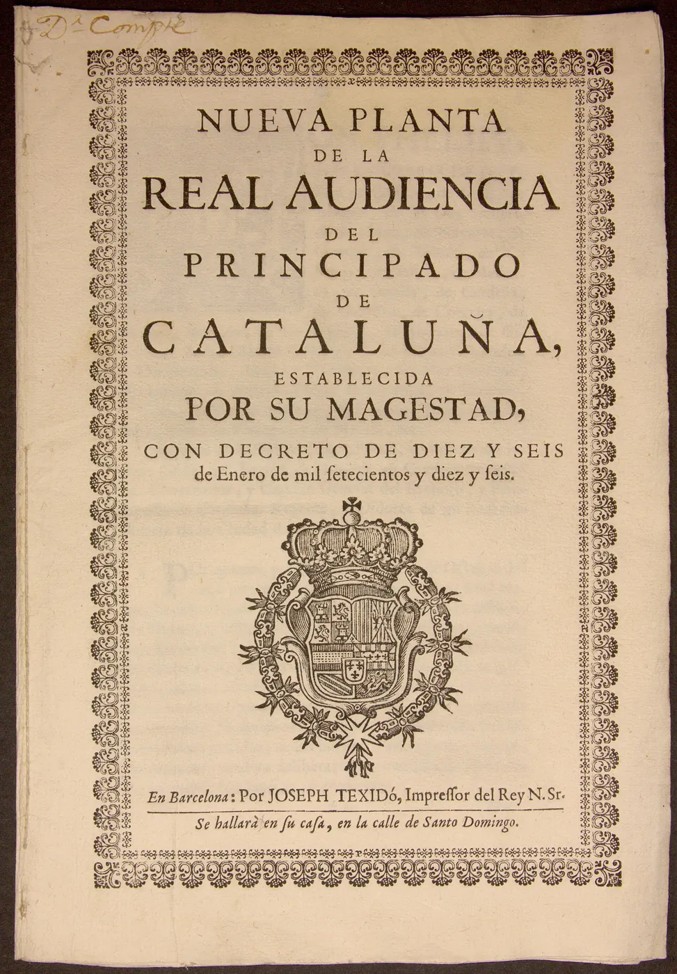 Los Decretos de Nueva Planta