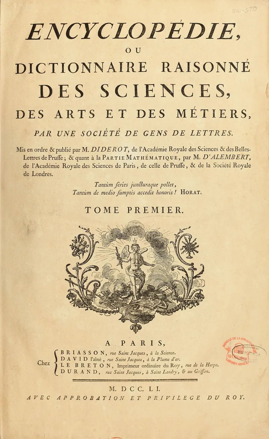 La Enciclopedia de Diderot y d'Alembert