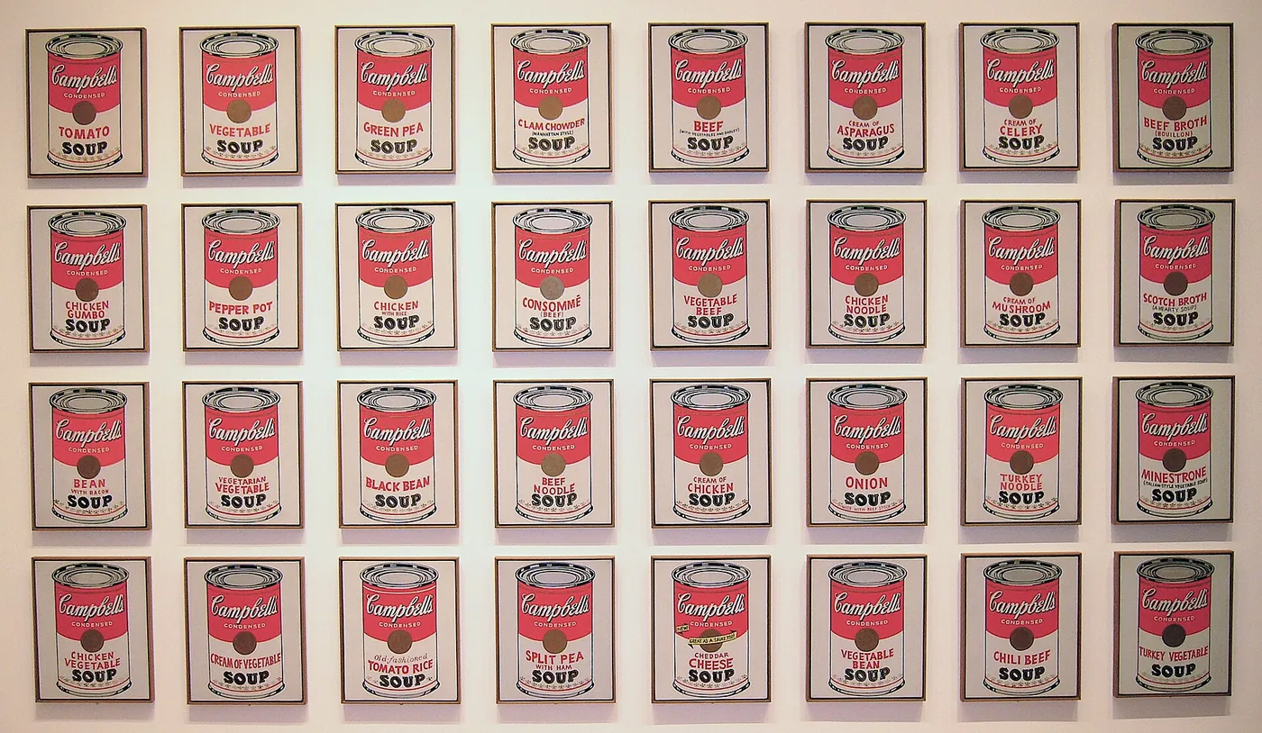 Warhol pinta latas de sopa