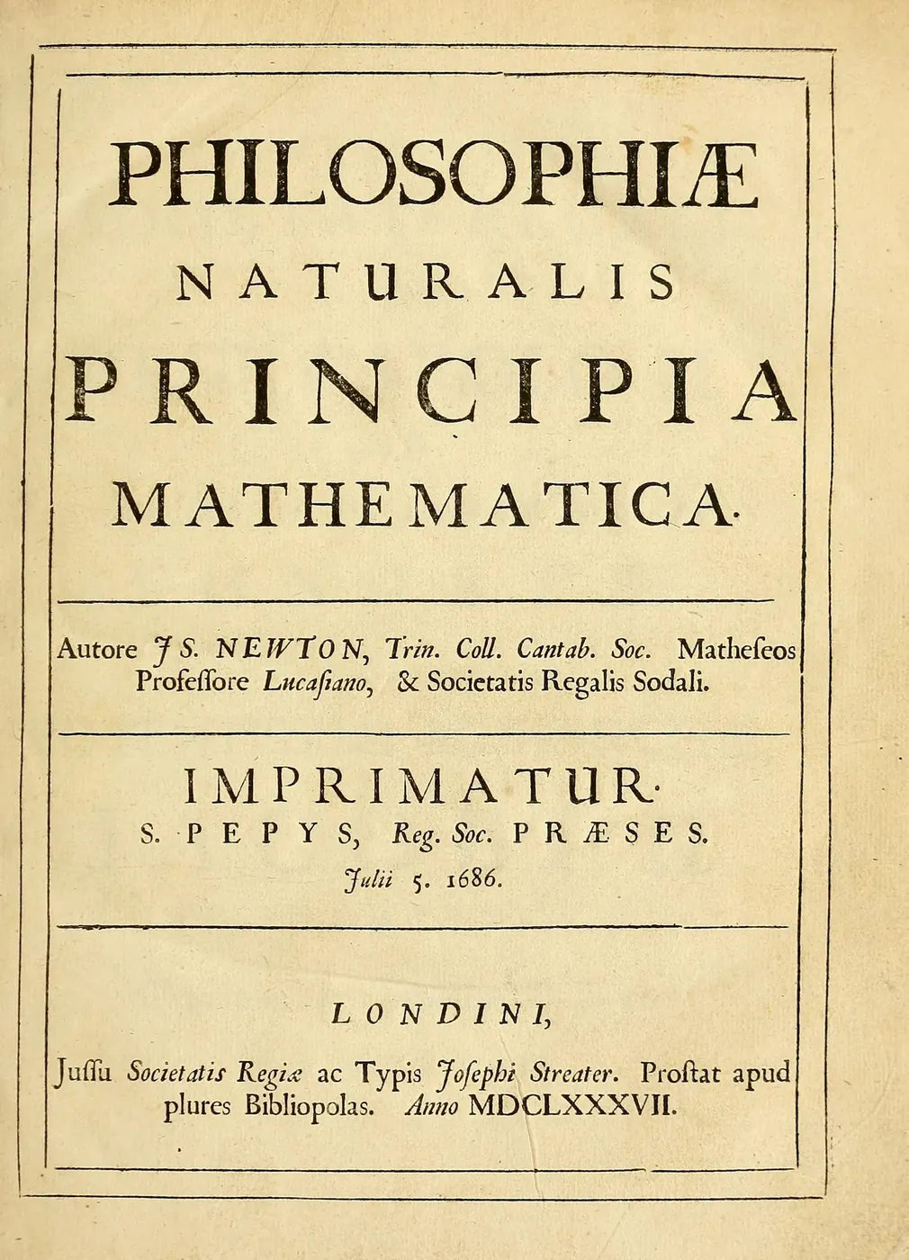 Newton publica los «Principia»